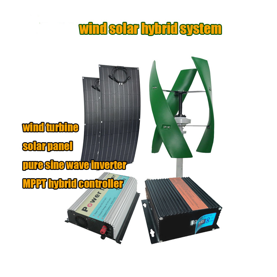 China 800w 12v-48v Vertical Wind Solar Hybrid System Off Grid Inverter ...
